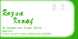 rozsa kropf business card